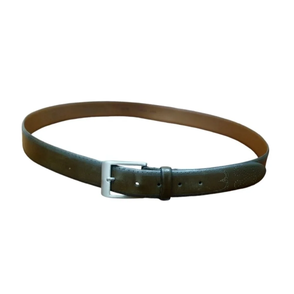 Joseph Abboud Feather Edged Laser Detail Leather Belt Size 40/100